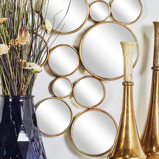 Golden Contemporary Multi-Paneled Wall Mirror