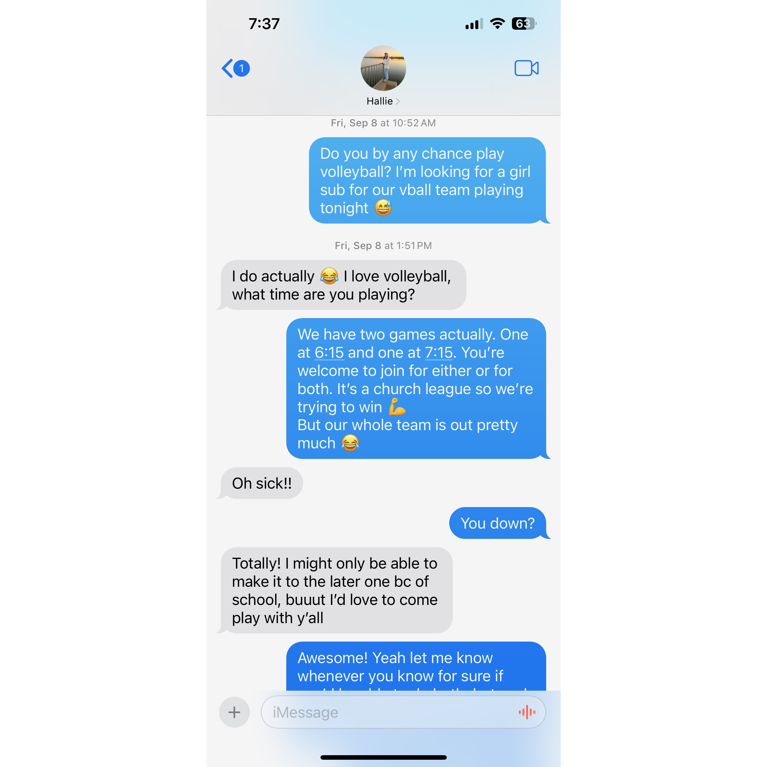 First Text that Lead us to Meet!