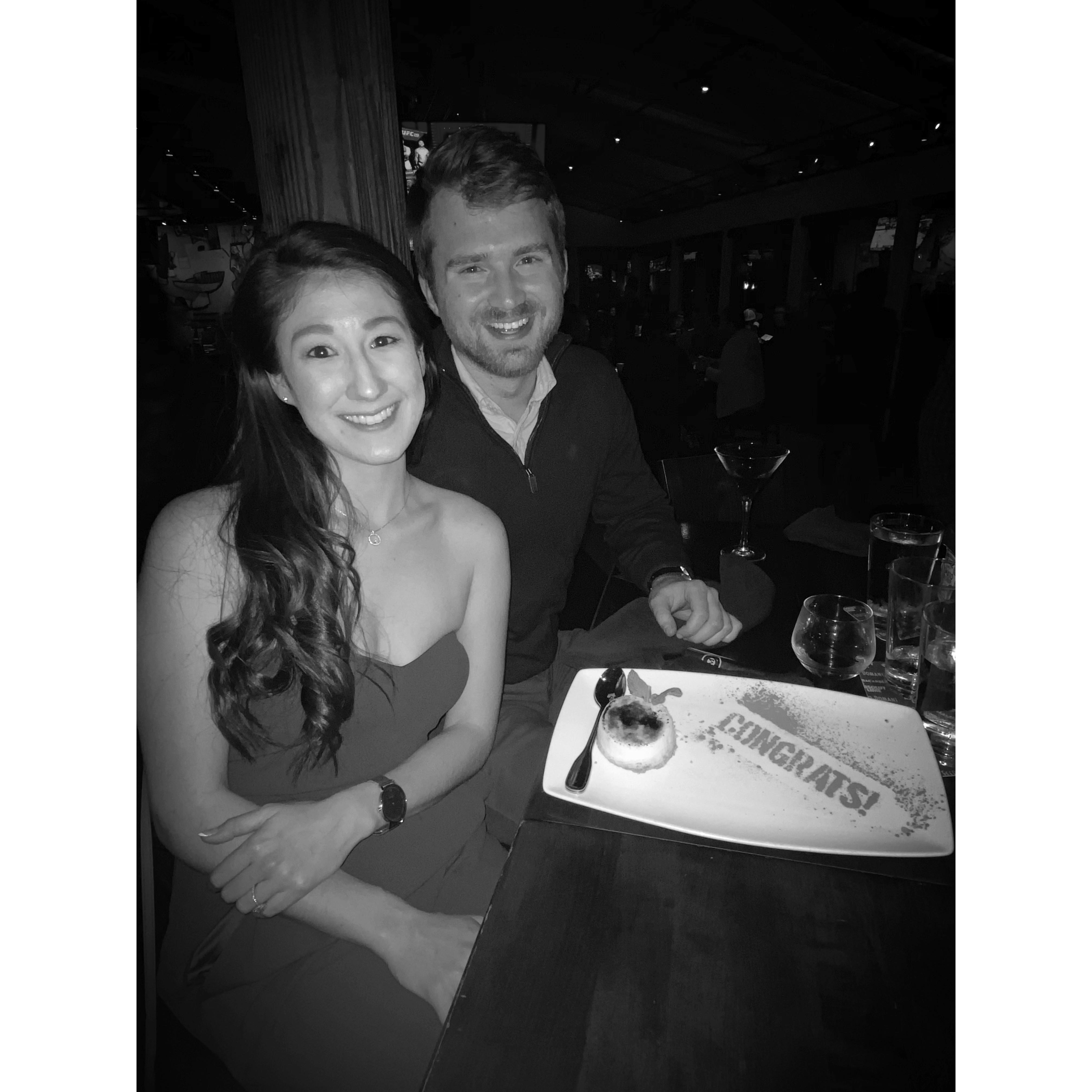 This was taken at our Engagement Party at Yard House in Long Beach!