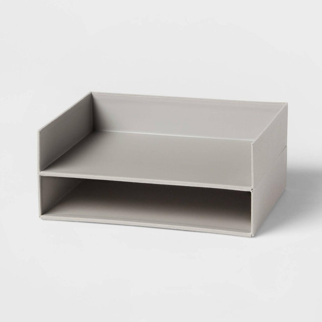 Canvas Letter Tray Organization Set of 2 Gray - Brightroom™
