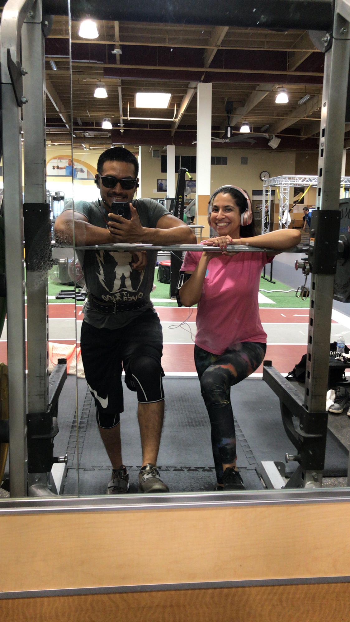 Before we had a gym at the house we actually went to a gym (approx. 2017/2018)