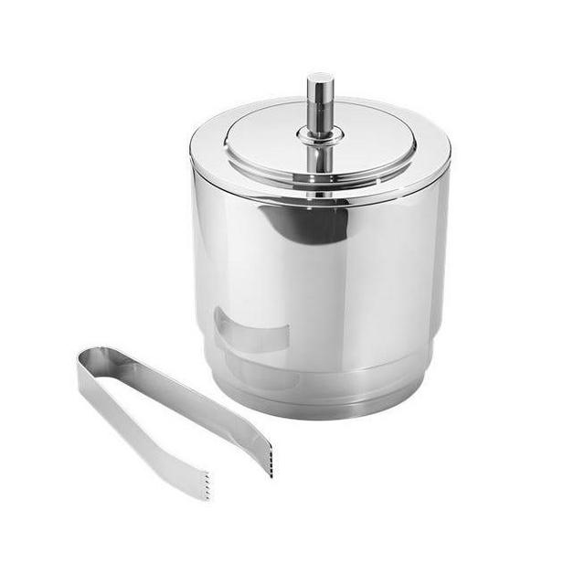 Manhattan Ice Bucket & Tongs, Stainless