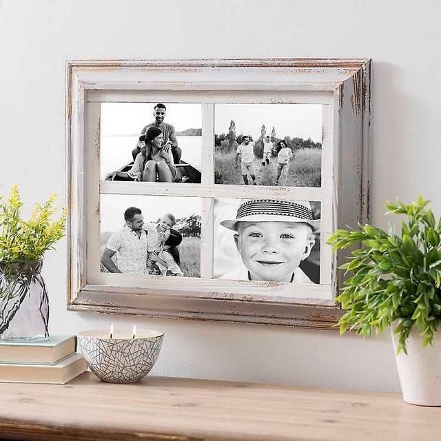 4-Opening Square Gray and White Collage Frame