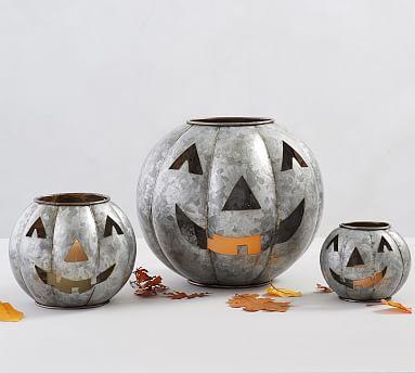 Galvanized Metal Jack O'Lanterns