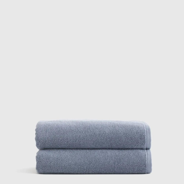 Turkish Ribbed Quick Dry Bath Towel (Set of 2) - Mineral