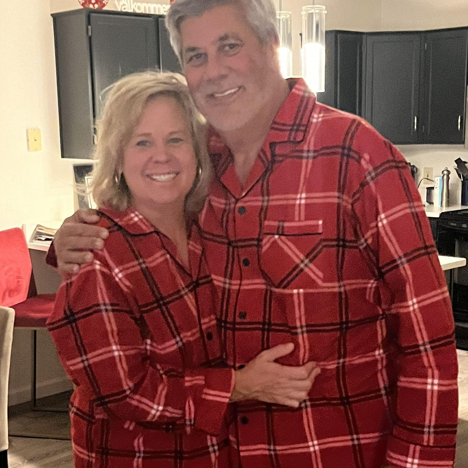 Matching christmas pj's!  So cozy!