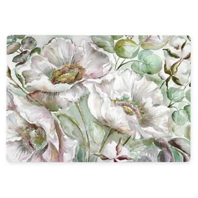 White Poppies Laminated Placemat