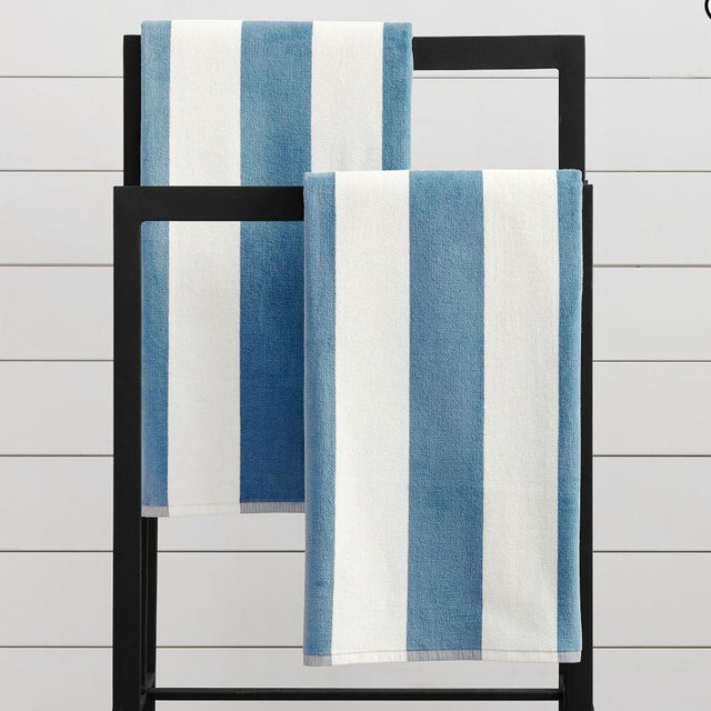 Classic Awning Striped Towel - Chambray