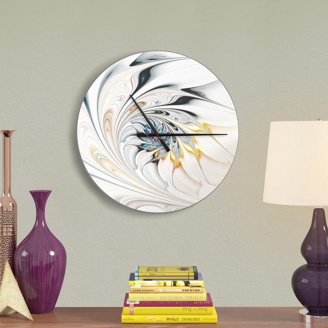 Stained Glass Floral Art Wall Clock