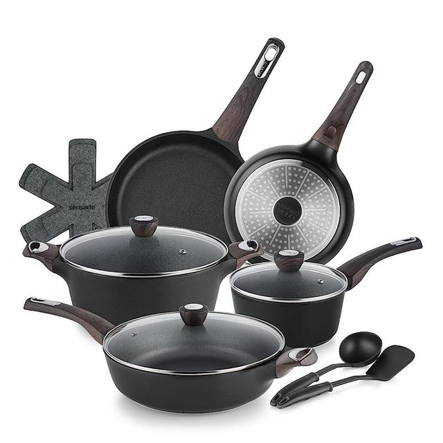 Sensarte Pots and Pans Set Nonstick with Detachable Handles, 14pcs  Induction Cookware Set Stackable, Space Saving Kitchen Cookware Sets  Non-Stick with