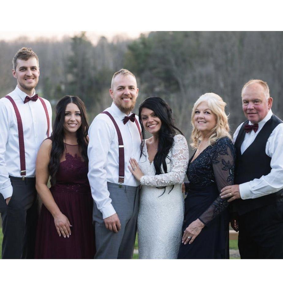 The Taylor family on Mike's brother's wedding day: Kyle and Natalie Taylor.