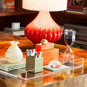 Rectangular Acrylic Serving Tray with Handles
