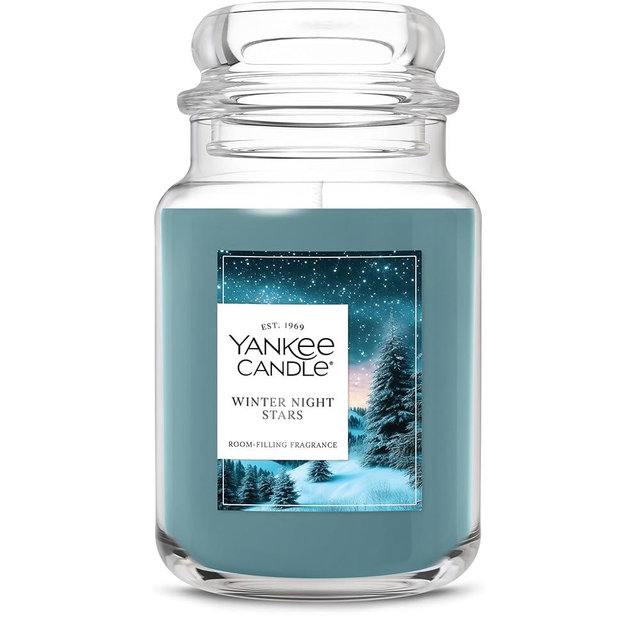Yankee Candle Winter Night Stars Scented Candle, 22oz Large Jar with up to 150 Hour Burn Time, Giftable, Holidays