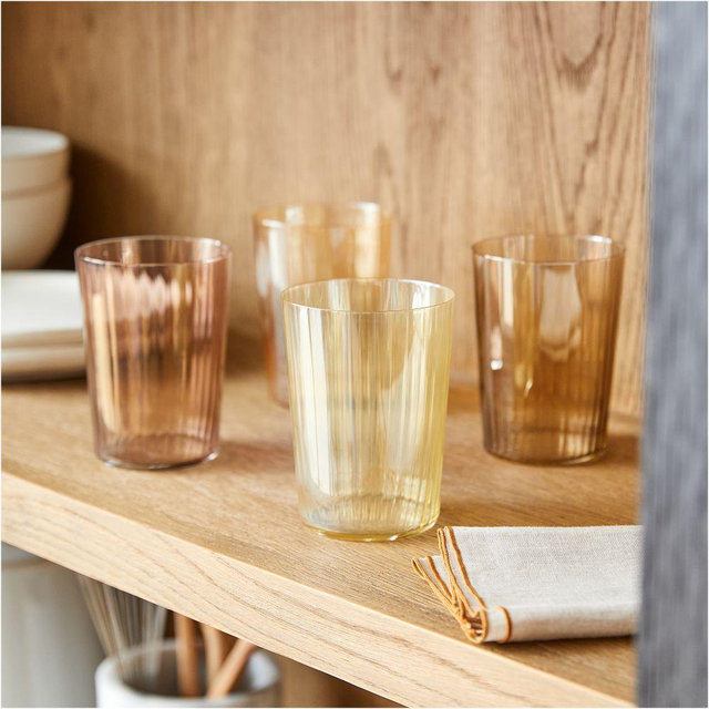 Gems Tumbler, 19 oz, Amber, Set of 4