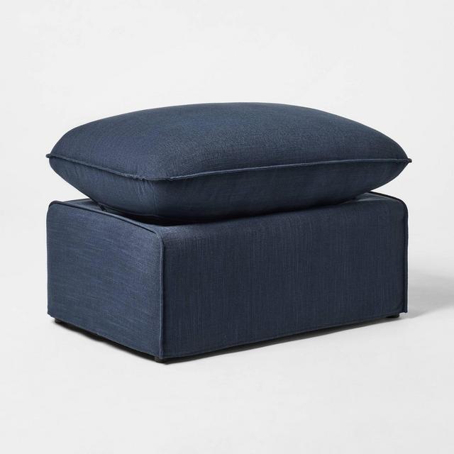 Slipcover Ottoman Blue - Threshold™ designed with Studio McGee