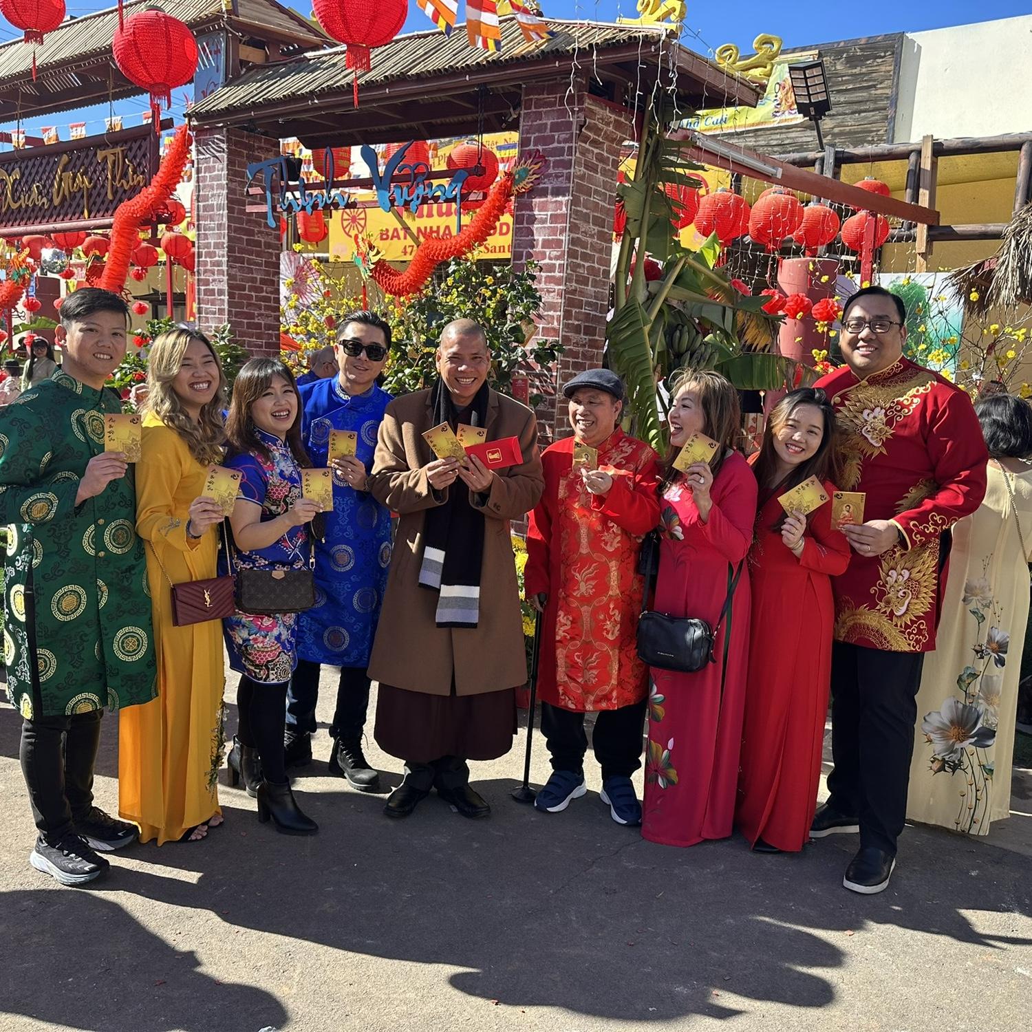 2/10/24 - Tet with the Vu family with everyone is Ao Dai for the first time!