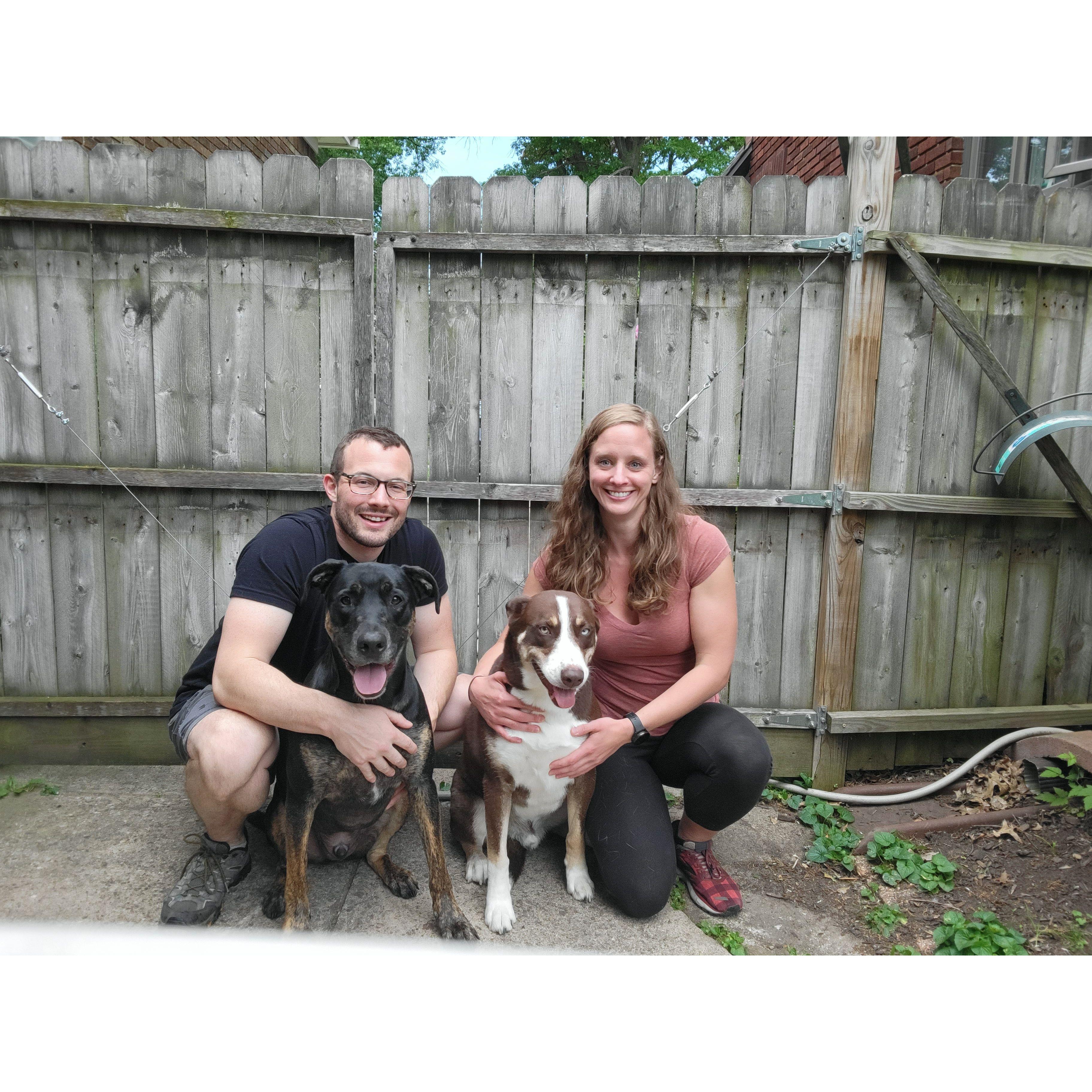The fam! Scott, Karen, Rudy, and Riker! We do a photo every year on their adopt-a-versary!