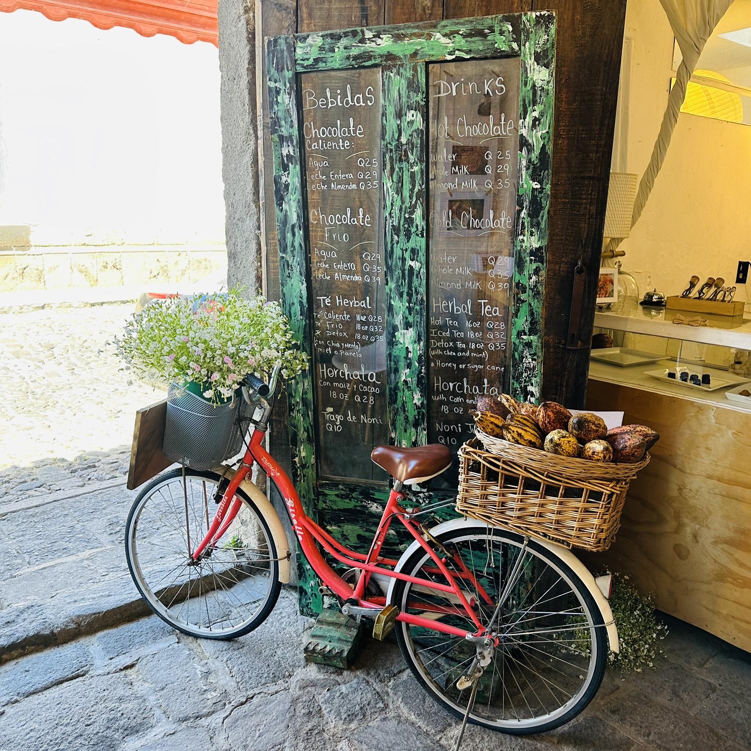 Cute bike at our favorite chocolate shop!