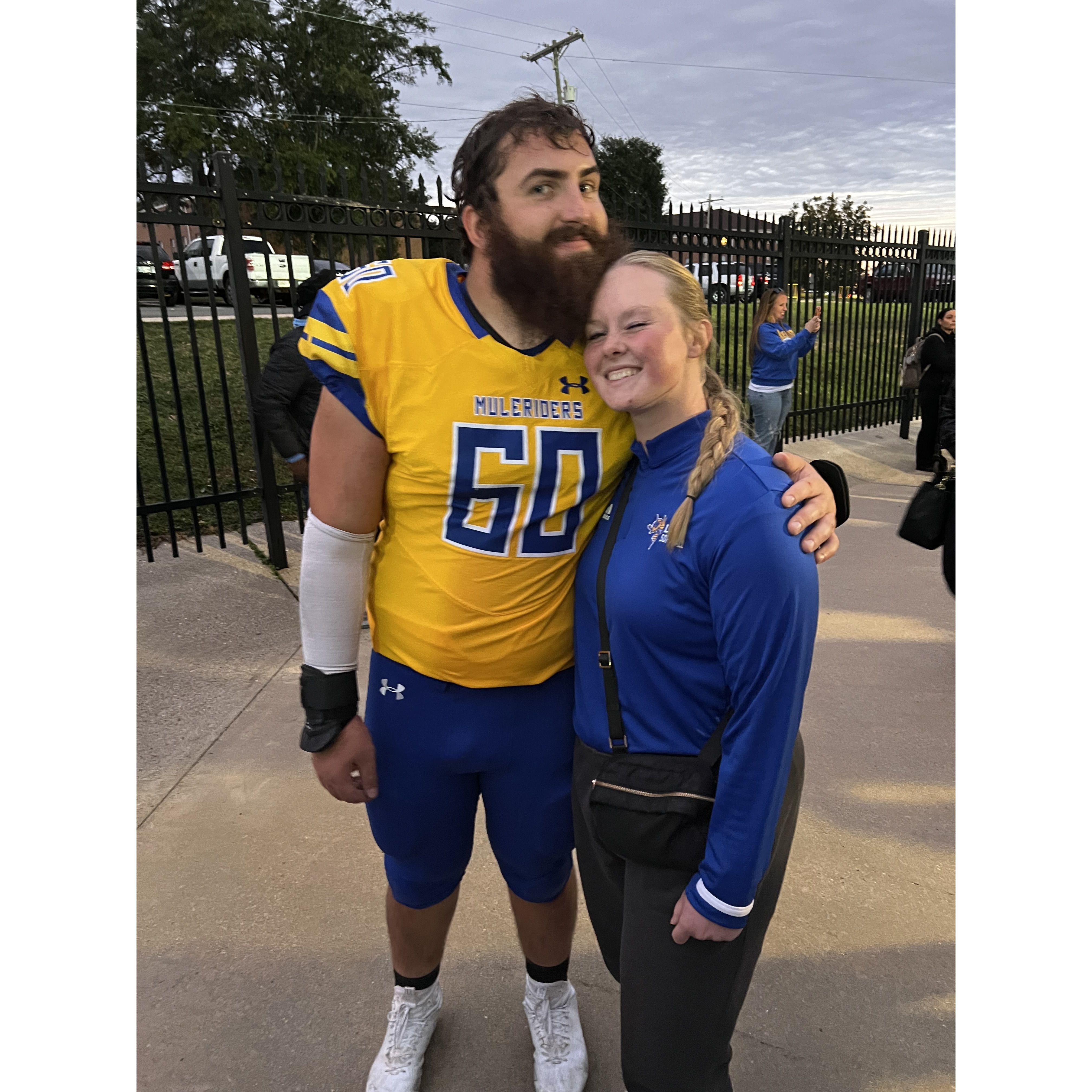 One of Lexi’s favorite photos! A post game picture with a little insight into our relationship :)