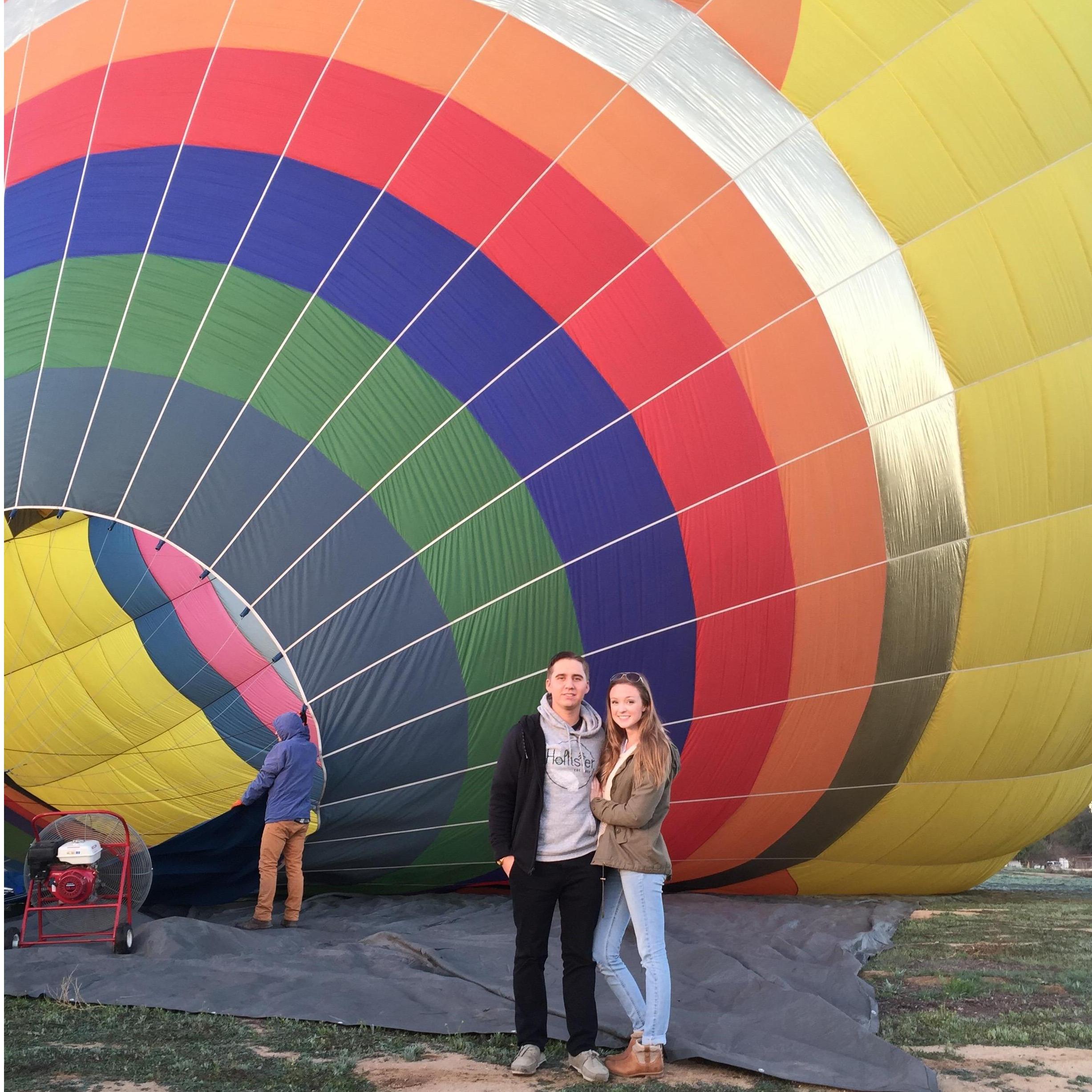 Andrew took Emilie on a surprise hot air balloon ride to celebrate her 19th birthday. Andrew is the only person who can truly surprise Emilie without her having a clue!