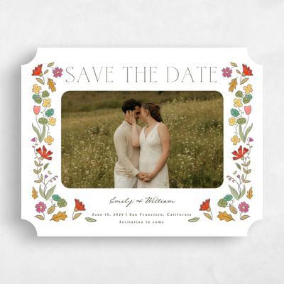 White Ticket Wedding Save the Date - Aria Photo