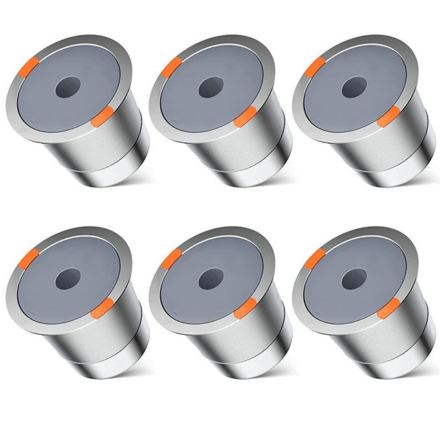Reusable k Cup Coffee Filters,Universal stainless steel Refillable k Cups Filter Use for Keurig 2.0 and 1.0 Coffee Makers-brewers (6pack)