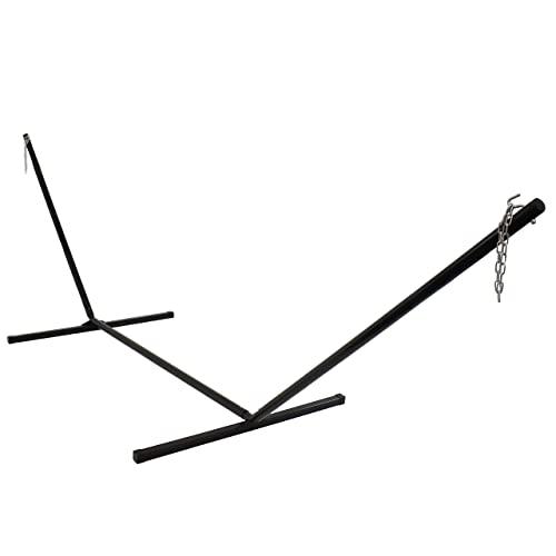 Sunnydaze 15 Foot Hammock Stand with Heavy-Duty Steel Beam Construction - Large 2 Person Hammock Stand - 400-Pound Capacity - Black