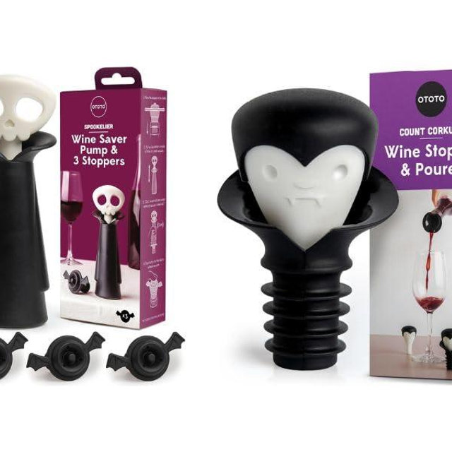 Bundle of 2! OTOTO Spookelier Wine Saver Pump and Wine Stopper + OTOTO Count Corkula