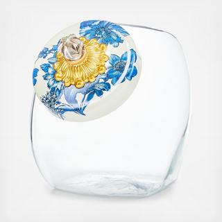 Glass Sweets Jar with Royal English Garden Lid