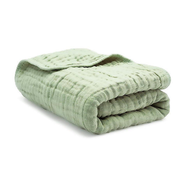 Comfy Cubs King Muslin Blanket, Extra Large Size 108” x 90”, 6 Layer Cooling Cotton Softness, Breathable & Warm Throw for Bedroom, Living Room Couch (Sage, King - Muslin)