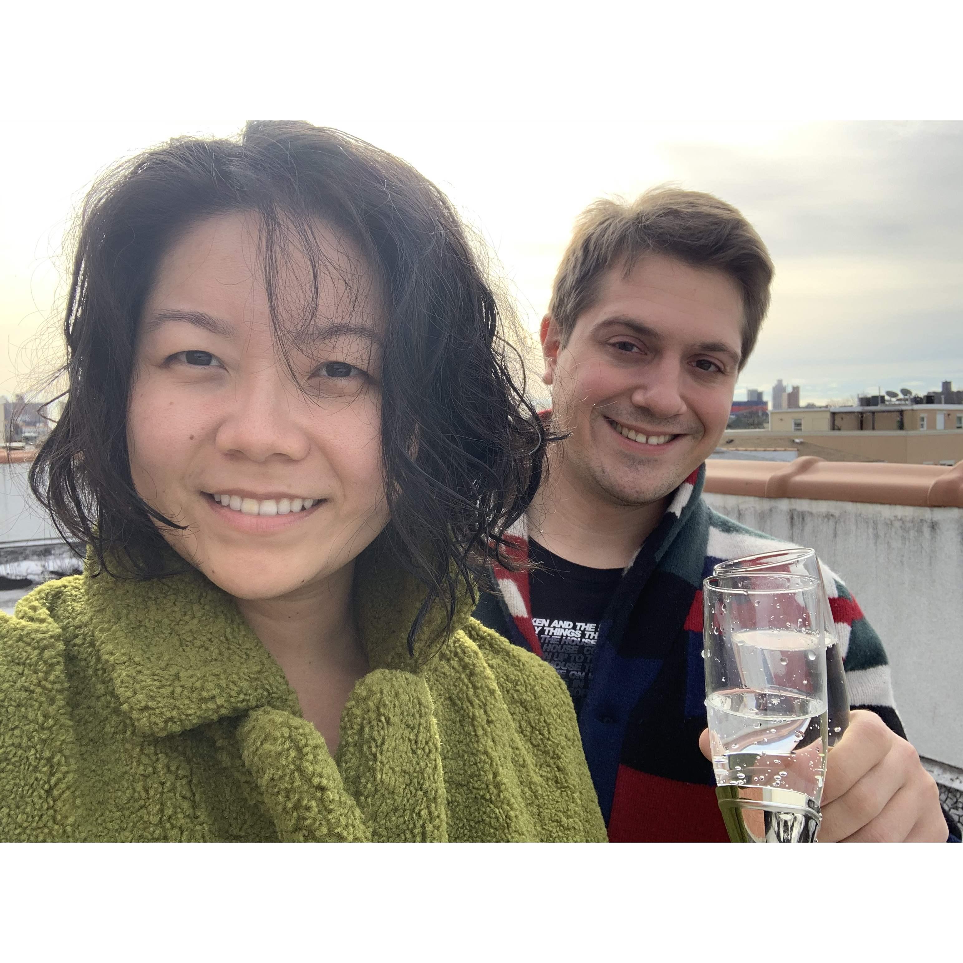 After a 24 hour shift on 1/1/2022 on our rooftop in Brooklyn, NY!