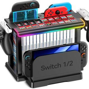 Switch 2/1/OLED RGB Organizer Station with Controller Charging Dock
