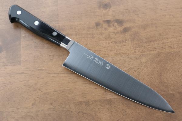 Takamura Knives VG10 Migaki Finished Gyuto Japanese Knife 180mm Black Pakka wood Handle