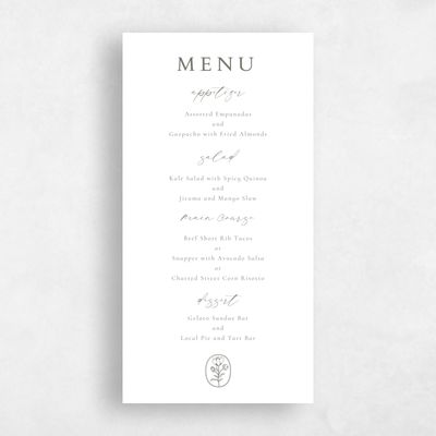Dark Sage, Green Wedding Menu - Sintra