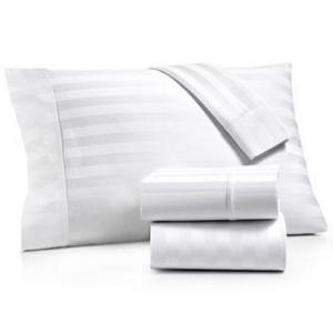 AQ Textiles - Bergen Stripe 4-Pc. King Extra-Deep Sheet Set, 1000 Thread Count 100% Certified Egyptian Cotton