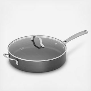 Classic Hard Anodized Nonstick Saute Pan with Cover, 5 QT