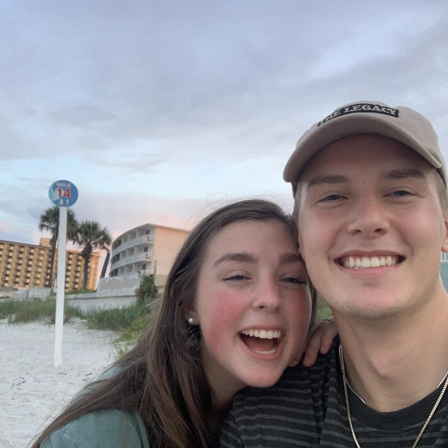 Doing long distance. Brice was in Daytona, Florida at Embry Riddle University and Elle was in Raleigh, North Carolina at NC State.