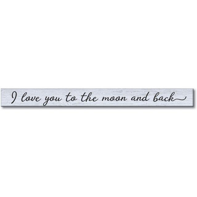 I Love You to the Moon 1.5-Inch x 16-Inch Wood Wall Art