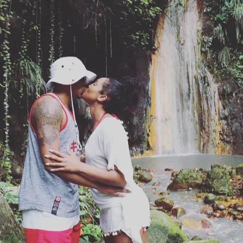 Diamond Falls in St Lucia also know as the Fall of Love.
