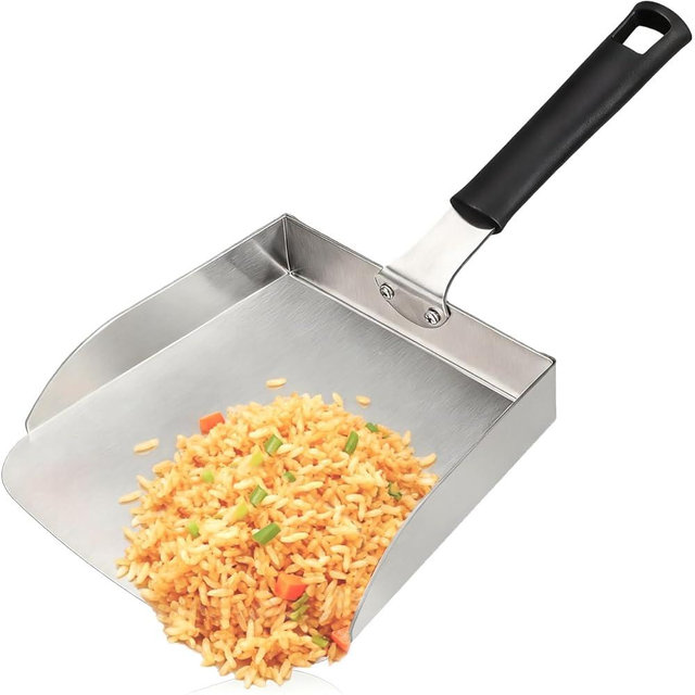 Griddle Spatula, Large Stainless Steel Griddle Food Mover Shovel Metal Food Scooper for Flat Top Stir-frying Grilling Cooking Rice, Vegetables and More, Blackstone Griddle Accessories