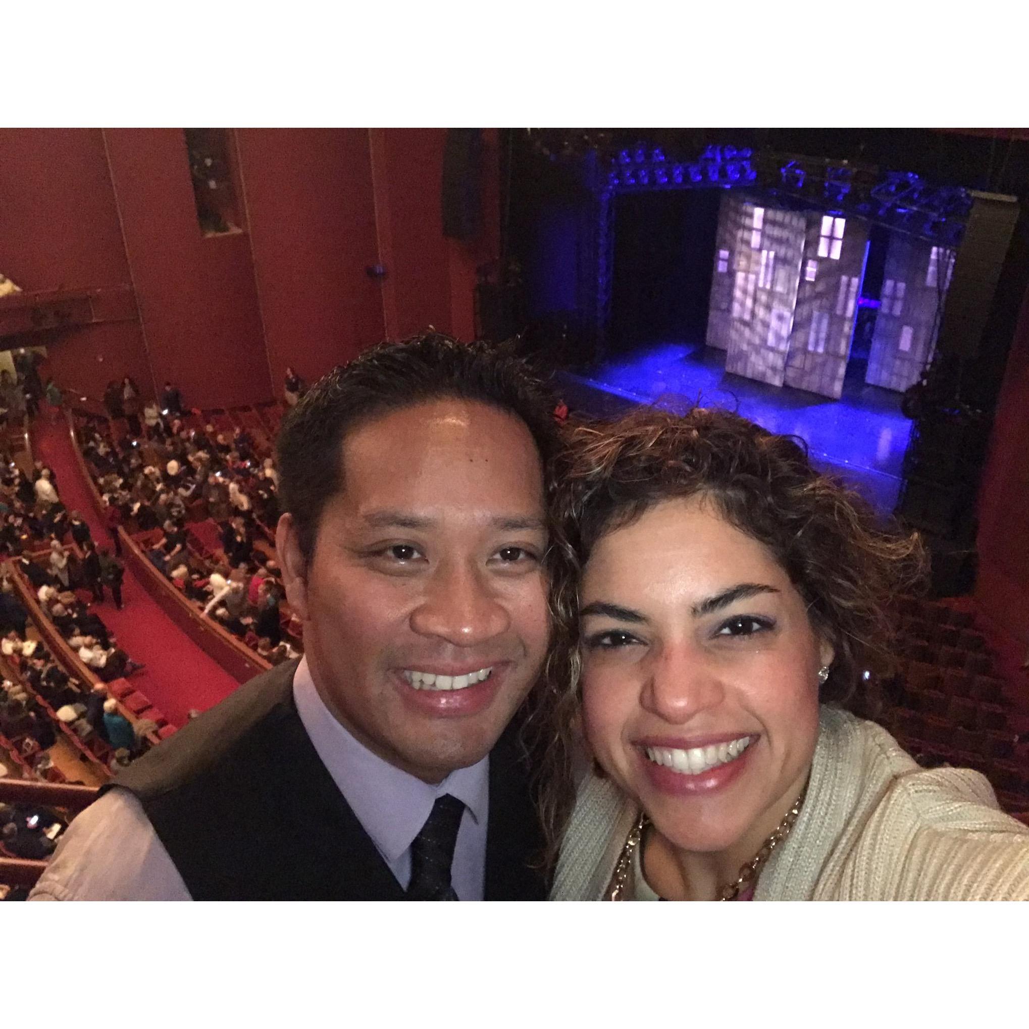 On their third month anniversary, Miguel surprised Artemia with tickets to the Kennedy Center to watch the musical, “On Your Feet”  the Gloria Estefan story. She sang-along to every song!
1.28.2018