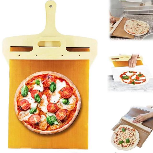Sliding Pizza Peel,Super Peel Pizza Shovel Slider With Handle,Pizza Smart Transfer Slider,Pizza Spatula Paddle for Indoor & Outdoor Ovens,Pala Pizza Scorrevole Accessory That Transfers Pizza Perfectl
