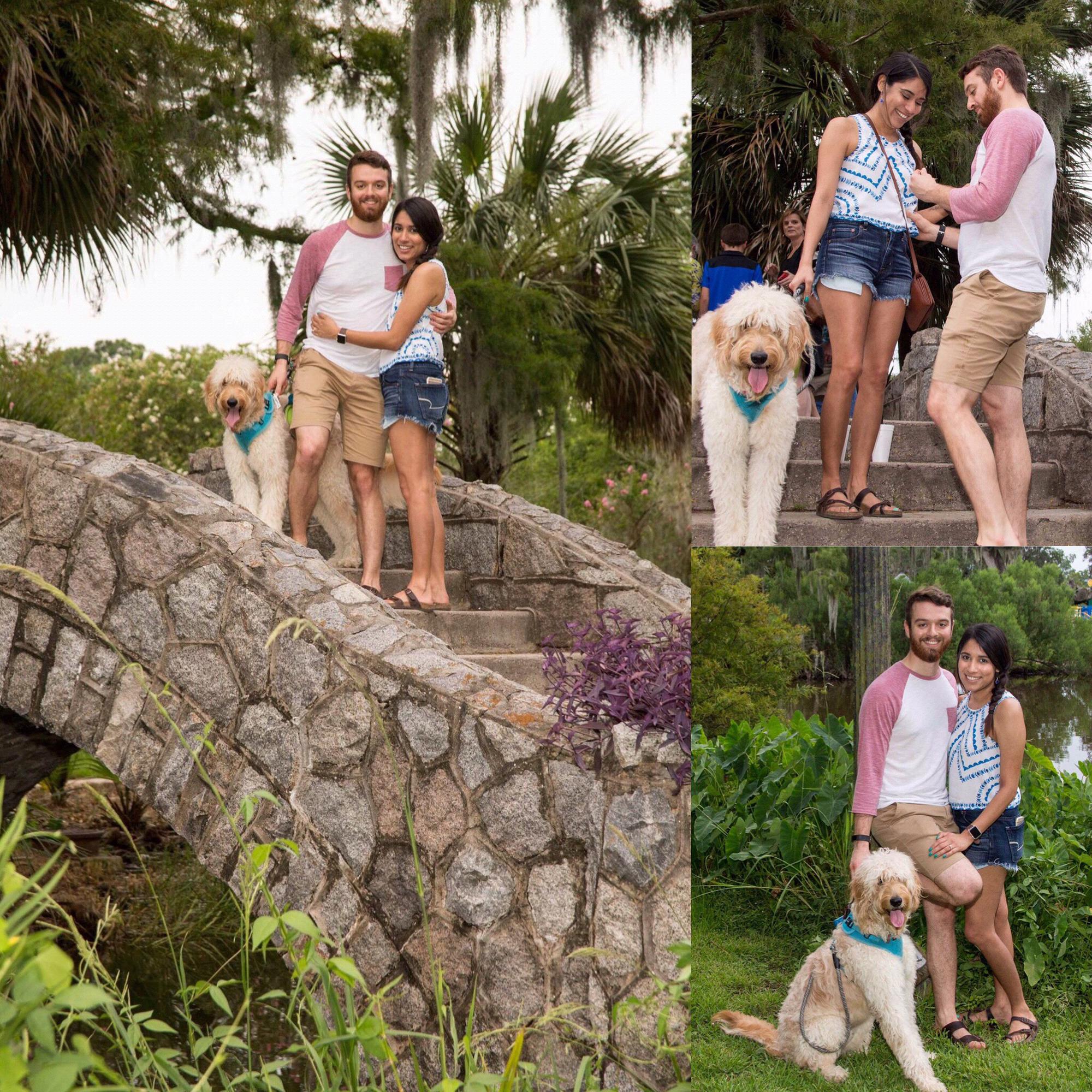 Austin proposed at Mid City Park in New Orleans on July 9th. Dempsey loved the attention.