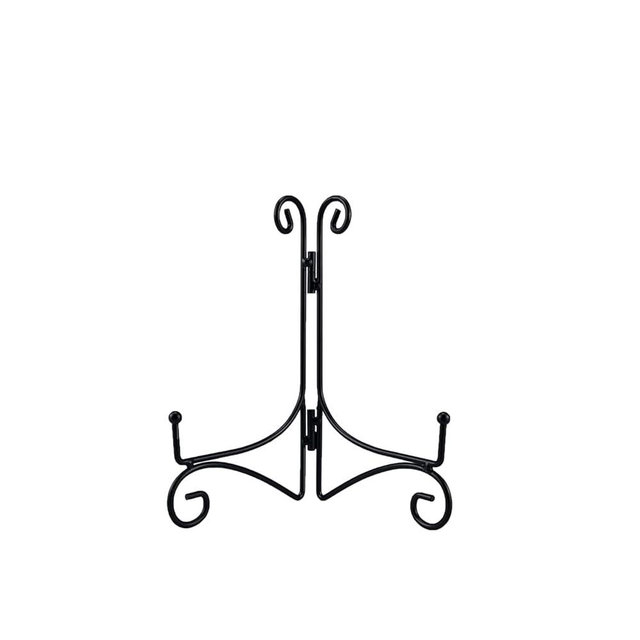 SVENJBB Black Iron Plate Stand, 6 Inch Plate Holder for Display, Small Metal Plate Display Stands for Cookbook, Picture Frame, Photo, Decorative Plates (6 Inch, 1 Pack)
