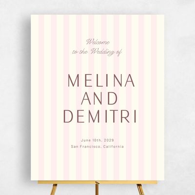 Lightest Blush, Pink Wedding Sign - Sabbia Portrait
