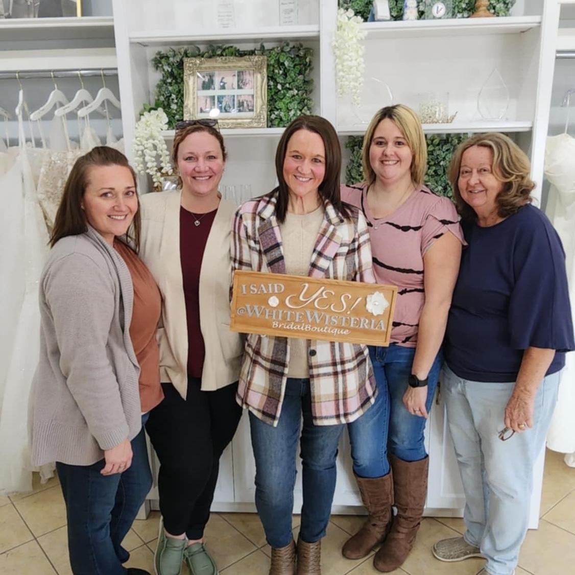 Said Yes to the dress at White Wisteria! I was lucky to have my mom, sister, and best friends there!