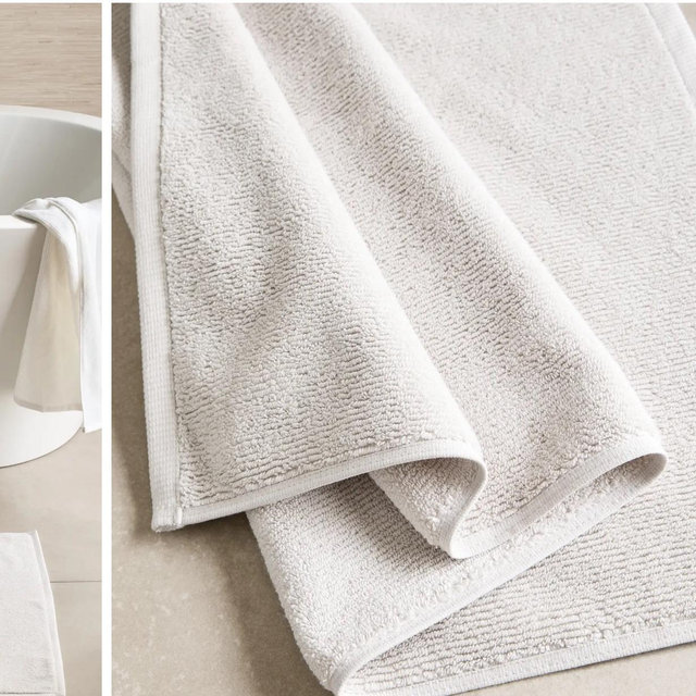 Ribbed Quick Dry Bath Math (Set of 2) in Silver