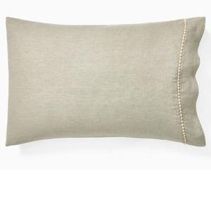 West Elm European Flax Linen Pom Pom Pillowcases
