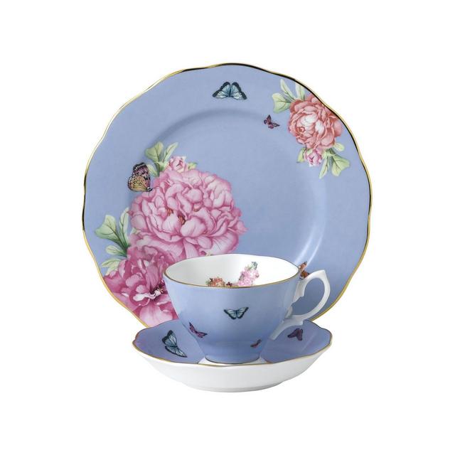 Miranda Kerr for Royal Albert Friendship 3pc Set Teacup, Saucer & Plate 8" Tranquility, Blue
