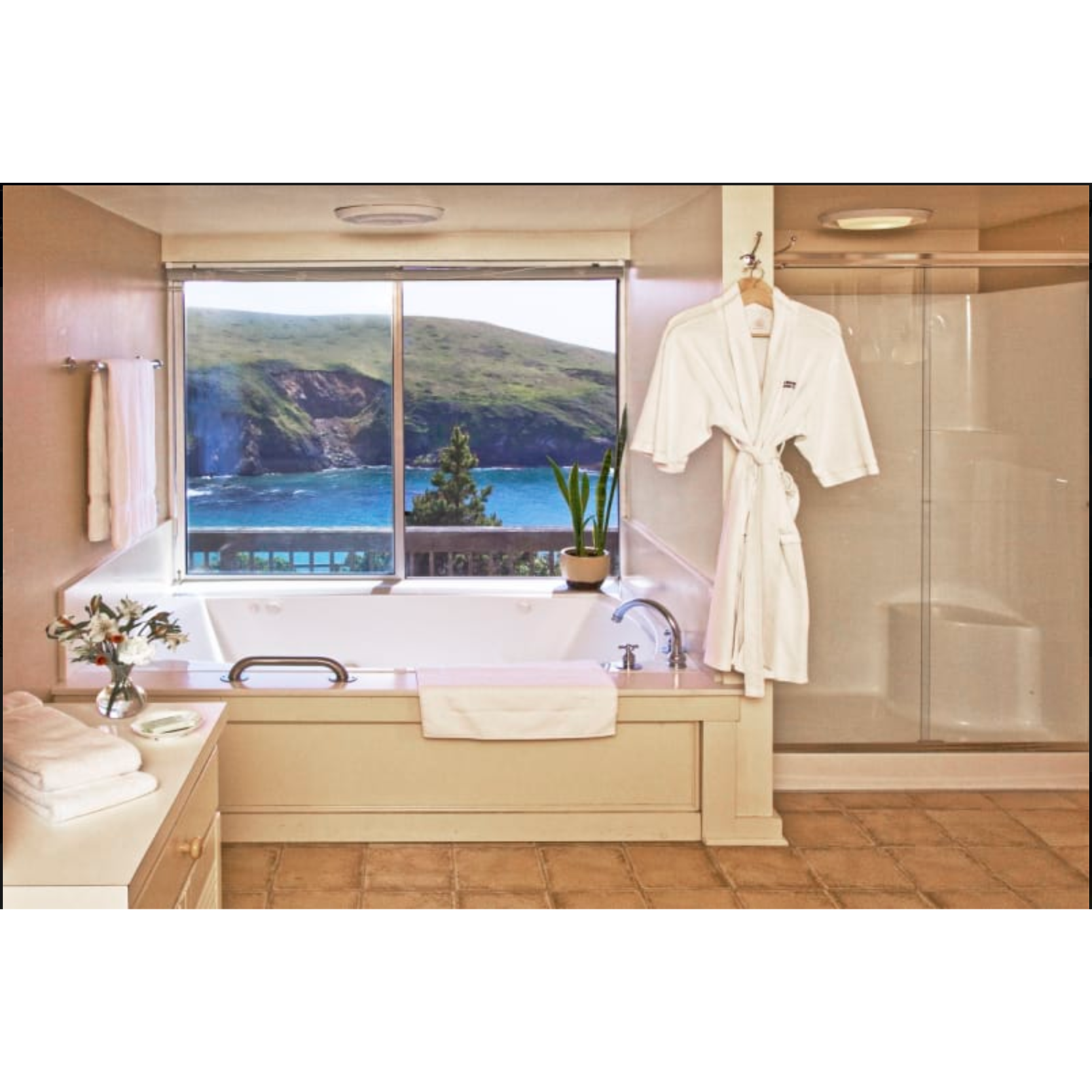 A look into one of the rooms at the Albion River Inn